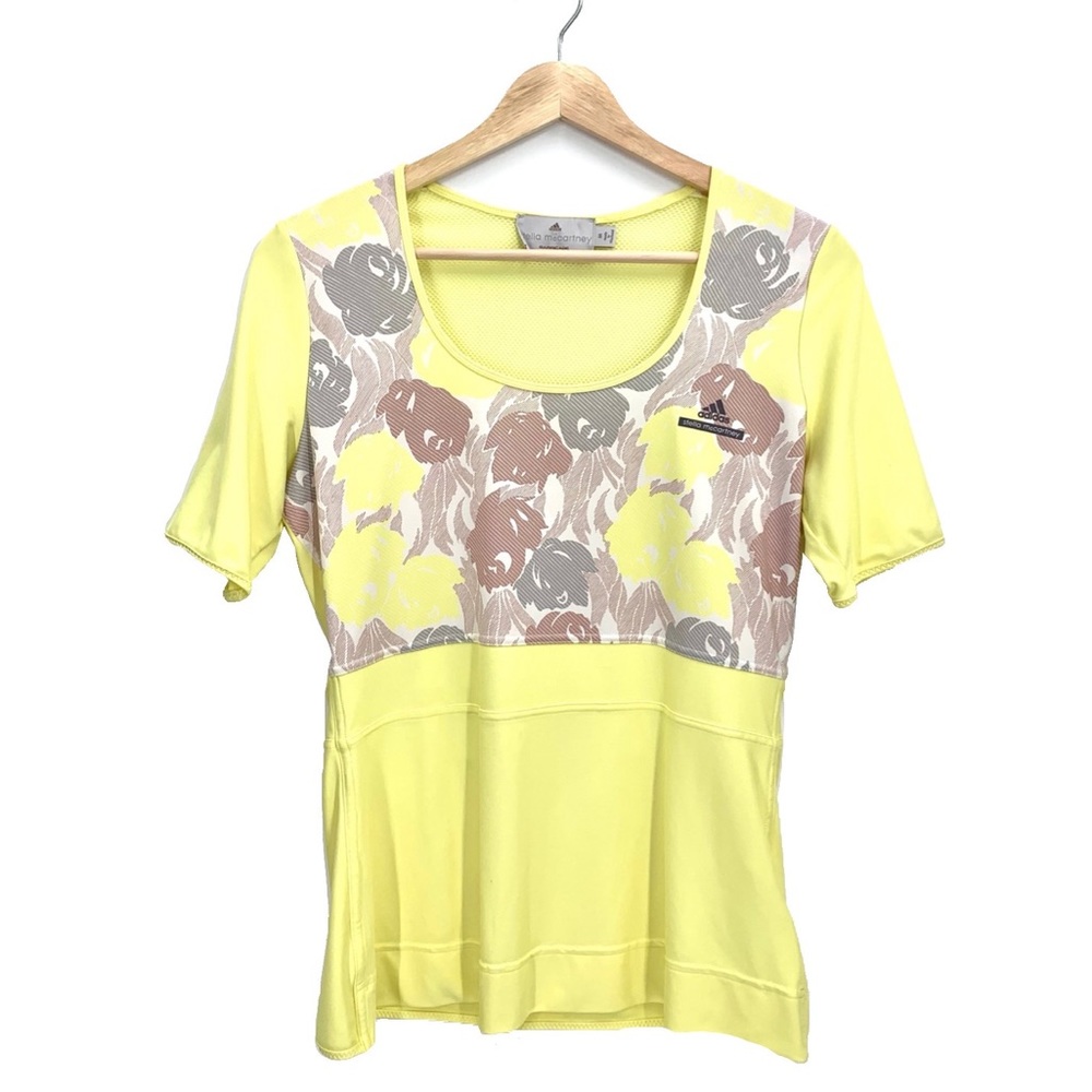 Adidas by Stella McCartney Yellow Floral-Print Performance Tee